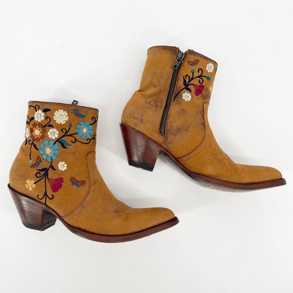 Old Gringo Brass Leather Catlyn Floral Distressed Western Cowgirl Boot size 8 - Picture 3 of 10